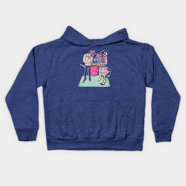 Hipster Golf Art - Hole in One Kids Hoodie by Kitta’s Shop